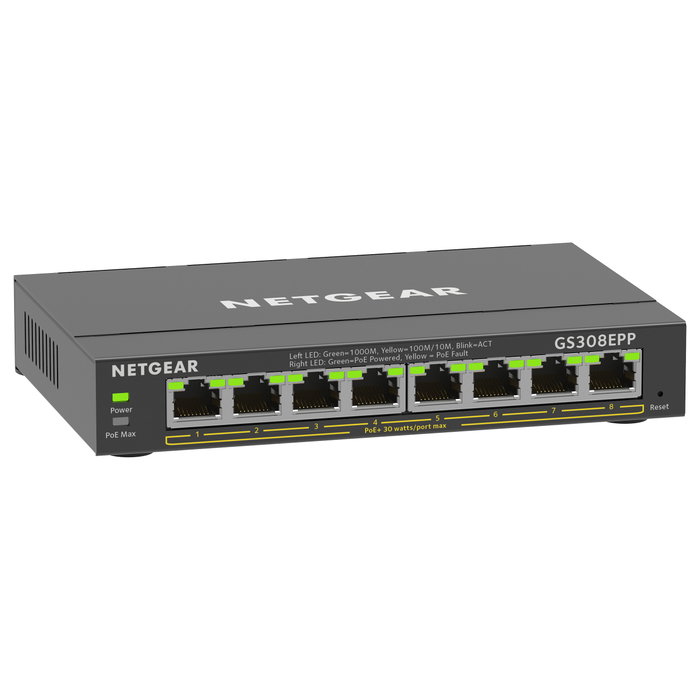 NETGEAR GS308EPP-100PES Switch Gigabit Ethernet 8 Puertos PoE+ NETGEAR GS308EPP-100PES Switch Gigabit Ethernet 8 Puertos PoE+