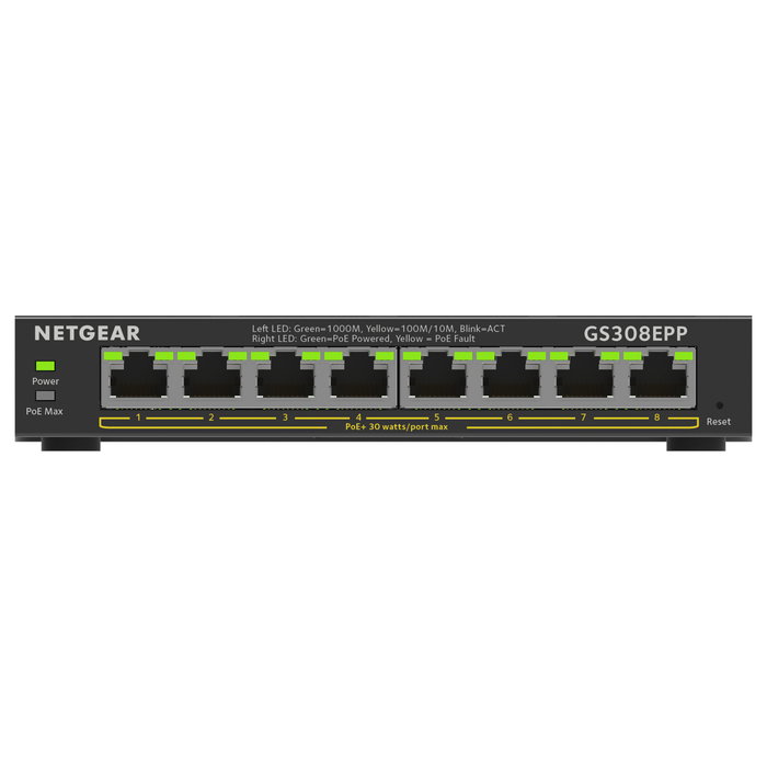 NETGEAR GS308EPP-100PES Switch Gigabit Ethernet 8 Puertos PoE+ NETGEAR GS308EPP-100PES Switch Gigabit Ethernet 8 Puertos PoE+