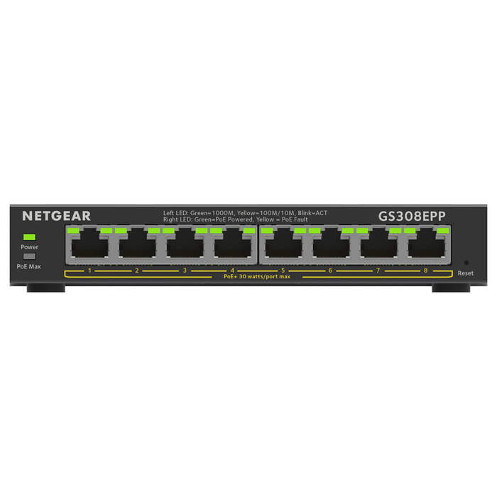 NETGEAR GS308EPP-100PES Switch Gigabit Ethernet PoE+ de 8 Puertos, Gestionado L2/L3
