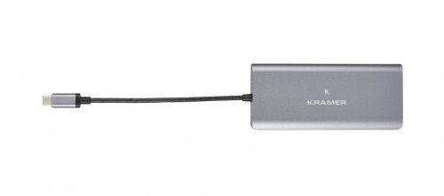 Kramer Hub USB-C Multipuerto KDOCK-2 con HDMI 4K@30Hz, Ethernet, 2 USB 3.0, Lector SD - Plata (91-00015799)