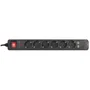 Regleta Enchufes 6 Tomas con Interruptor Riello THUNDER 6002 USB Negro