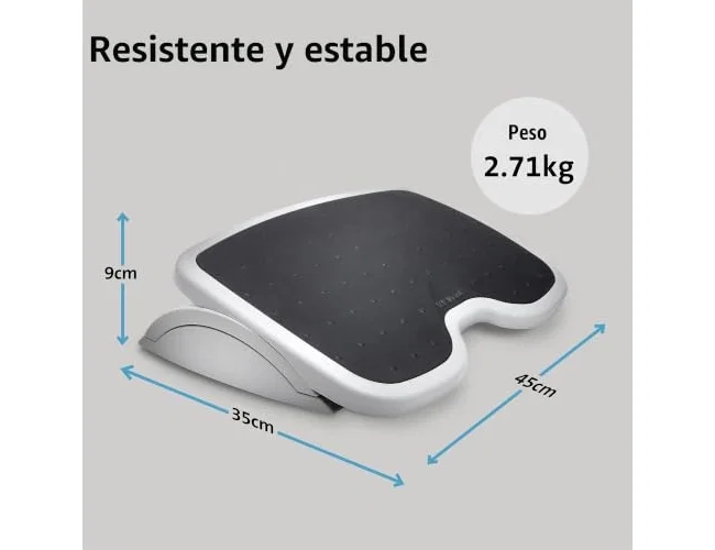 Kensington SoleMate Reposapiés Ajustable Gris/Negro