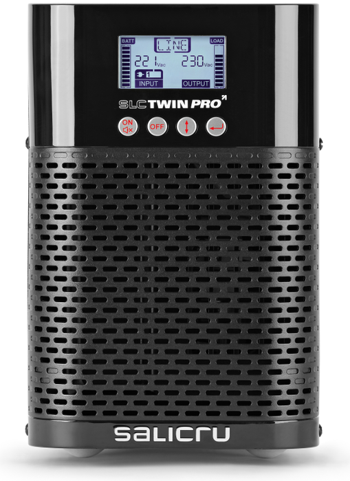 Salicru SLC-700-TWIN PRO2 - SAI/UPS On-Line Doble Conversión de 700VA/630W, Torre, 3 Tomas, USB, Pantalla LCD, Modo ECO (0,7 kVA) - Protector de Equipos Críticos