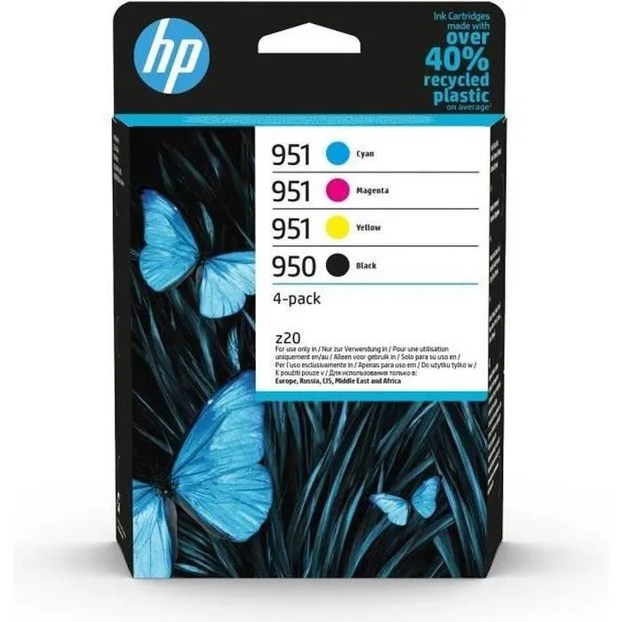 HP Pack de 4 Cartuchos de Tinta Original 950 Negro y 951 Cian, Magenta, Amarillo