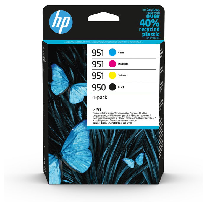 HP Pack de 4 Cartuchos de Tinta Original 950 Negro y 951 Cian, Magenta, Amarillo