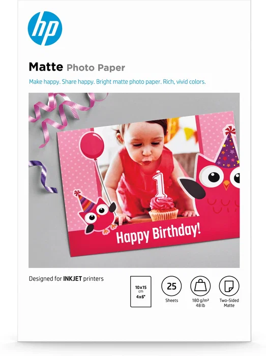 HP Papel foto mate 10x15cm 25hojas HP Papel foto mate 10x15cm 25hojas