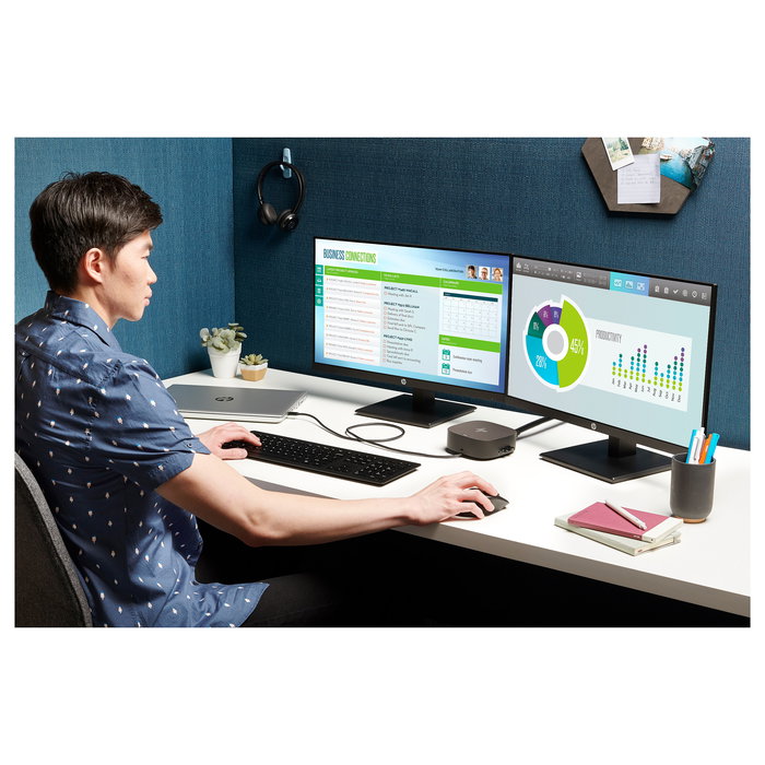 HP USB-C Dock G5 - Docking Station con 100W, 4x USB-A 3.2, 1x USB-C, HDMI 2.0, 2x DisplayPort, Ethernet para Portátiles HP EliteBook/ProBook/ZBook, Windows/macOS/Chrome