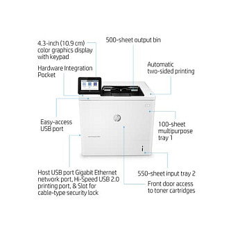 HP LaserJet Enterprise M611dn Impresora Láser Monocromo Blanca HP LaserJet Enterprise M611dn Impresora Láser Monocromo Blanca