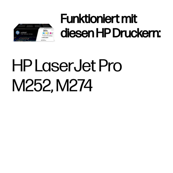 HP 201X Multipack de Tóner Original LaserJet (CF253XM) - Cian, Magenta, Amarillo