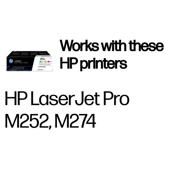 HP 201X Multipack de Tóner Original LaserJet (CF253XM) - Cian, Magenta, Amarillo