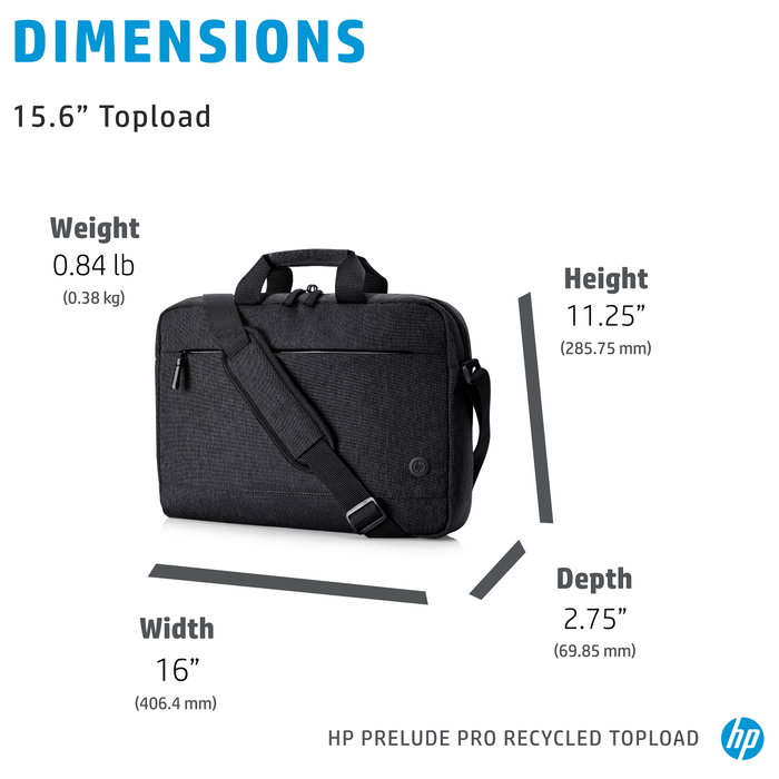 HP Prelude Pro Recycled Maletín para Portátil 15,6 pulg. Negro HP Prelude Pro Recycled Maletín para Portátil 15,6 pulg. Negro