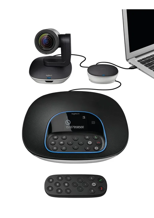 Logitech Group Sistema de Videoconferencia Full HD con Zoom 10x, Negro/Gris