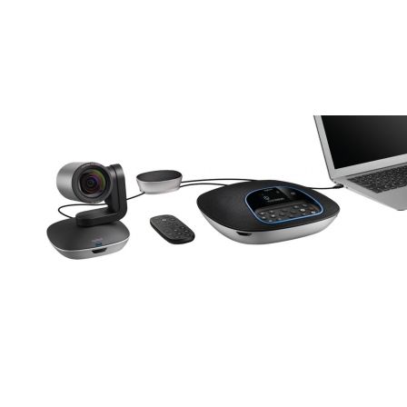 Logitech 960-001057 Sistema de Videoconferencia GROUP Full HD con Enfoque Automático, Audio Natural, Bluetooth, para Salas Medianas y Grandes