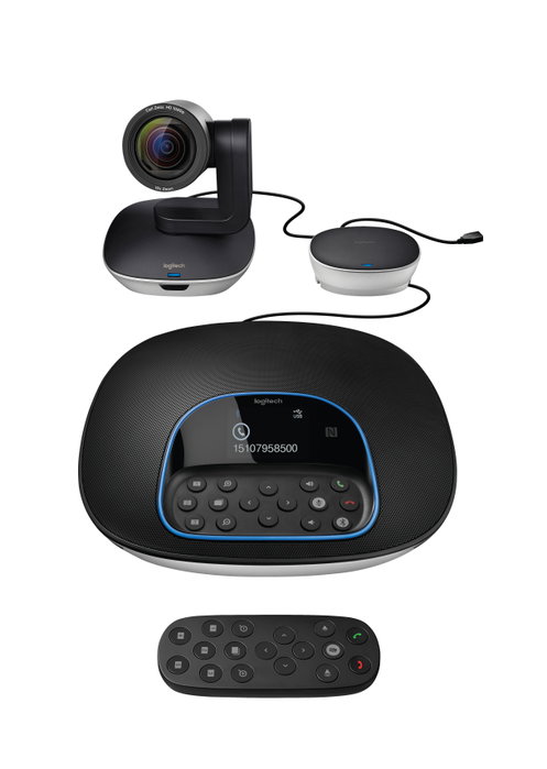 Logitech Group Sistema de Videoconferencia Full HD con Zoom 10x, Negro/Gris