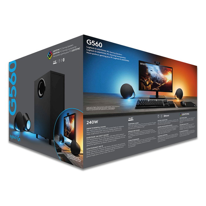 Logitech G560 Altavoces Gaming 2.1 con RGB LIGHTSYNC y Bluetooth