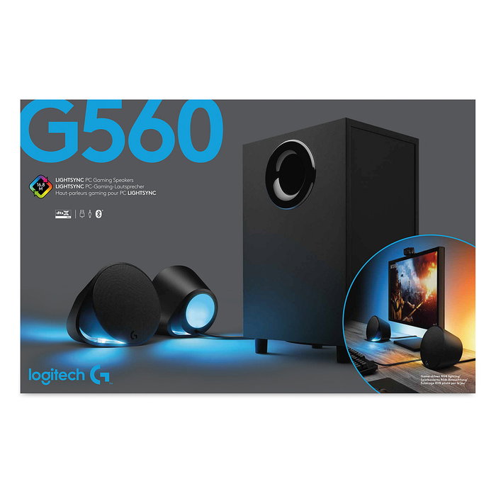 Logitech G560 Altavoces Gaming 2.1 con RGB LIGHTSYNC y Bluetooth