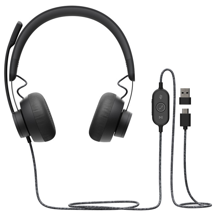 Logitech Zone Wired UC Auriculares con Micrófono USB-C, Grafito