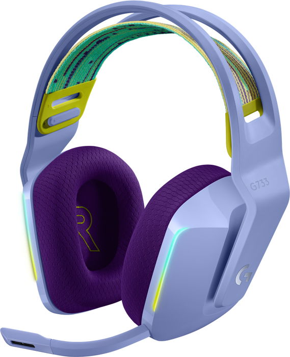 Logitech G G733 Auriculares Gaming Inalámbricos con Micrófono LIGHTSYNC RGB, Batería 29h, LIGHTSPEED, PC/PS4/macOS