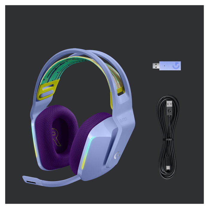 Logitech G733 Auriculares Gaming Inalámbricos LIGHTSPEED RGB - Lila Logitech G733 Auriculares Gaming Inalámbricos LIGHTSPEED RGB - Lila