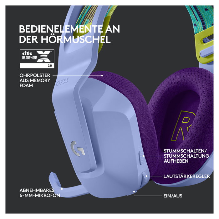 Logitech G733 Auriculares Gaming Inalámbricos LIGHTSPEED RGB - Lila Logitech G733 Auriculares Gaming Inalámbricos LIGHTSPEED RGB - Lila