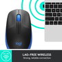 Logitech M190 Ratón Inalámbrico Completo, RF Wireless, Batería Alcalina, Color Azul