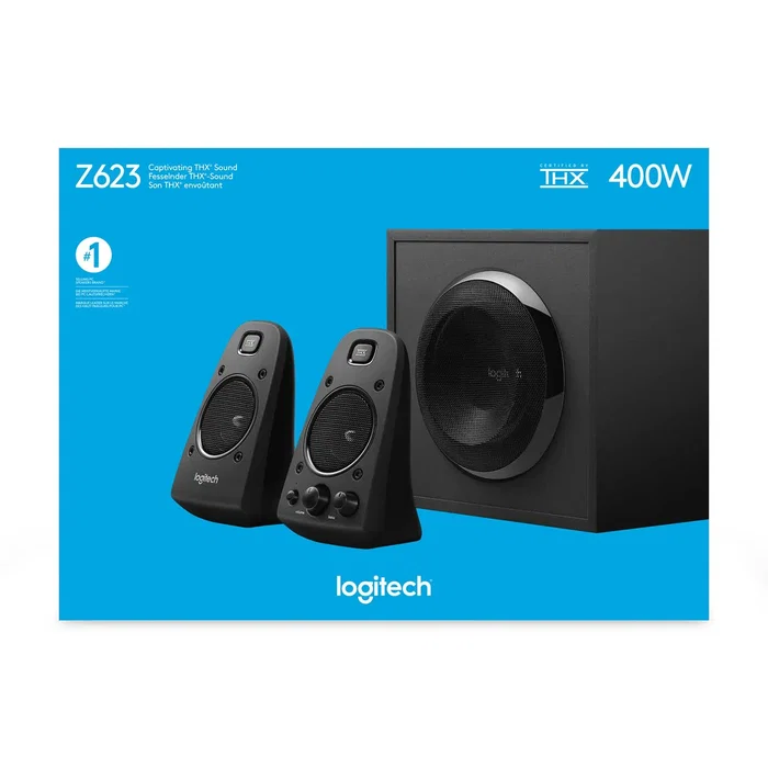 Logitech Z623 - Altavoces 2.1 canales con Subwoofer, 200 W RMS / 400 W PMPO, Certificación THX, Color Negro - Conjunto 980-000403