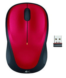 Logitech Ratón Inalámbrico M235, RF Wireless, Pila Alcalina, Color Rojo