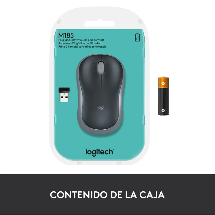 Logitech M185 Ratón Inalámbrico Gris Logitech M185 Ratón Inalámbrico Gris