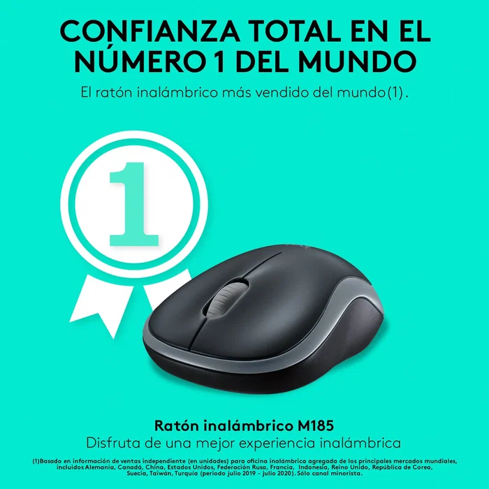 Logitech M185 Ratón Inalámbrico Gris Logitech M185 Ratón Inalámbrico Gris