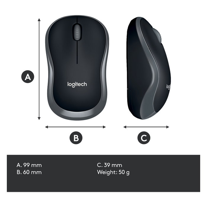 Logitech M185 Ratón Inalámbrico Gris