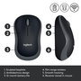Logitech Ratón Inalámbrico M185, RF Wireless, Pilas Alcalinas, Gris