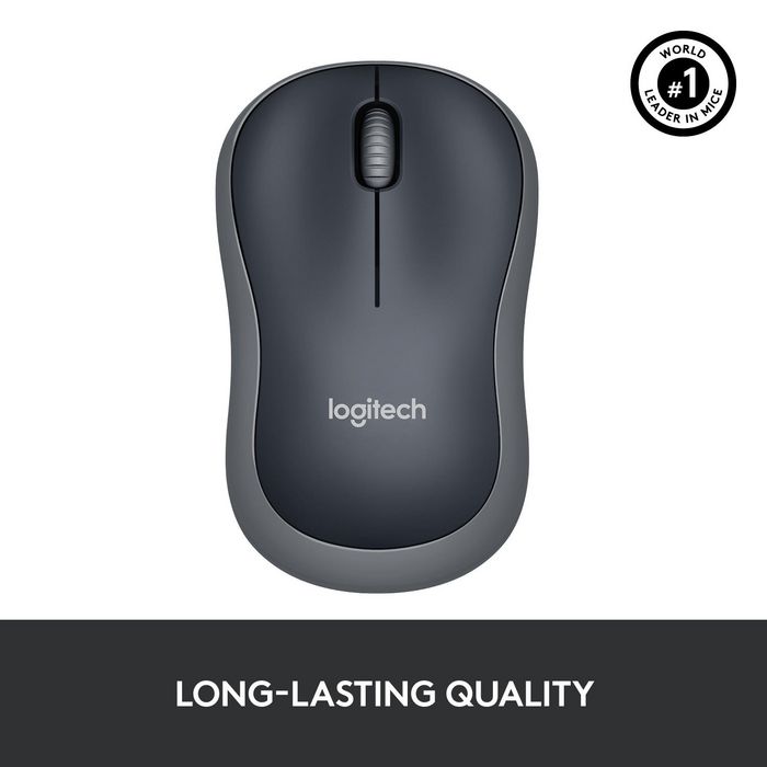 Logitech Ratón Inalámbrico M185, RF Wireless, Pilas Alcalinas, Gris