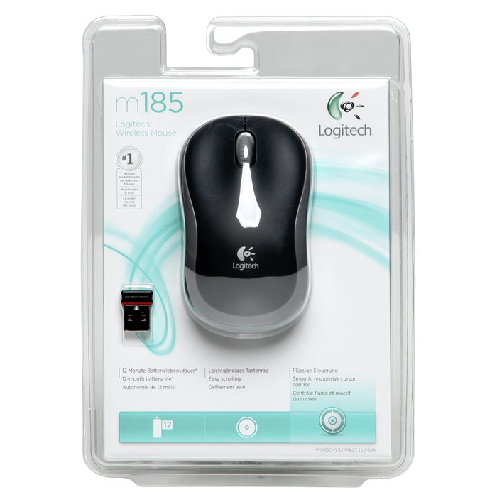 Logitech M185 Ratón Inalámbrico Gris