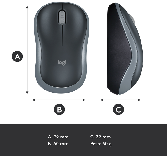 Logitech M185 Ratón Inalámbrico Gris