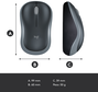 Logitech M185 Ratón Inalámbrico Gris