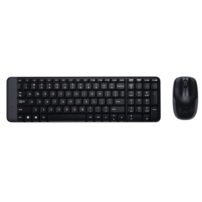 Logitech MK220 Combo de Teclado y Ratón Inalámbrico Negro, Distribución US Logitech MK220 Combo de Teclado y Ratón Inalámbrico Negro, Distribución US