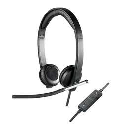 Logitech 981-000519 H650e Auriculares con Micrófono Diadema USB Alámbrico Oficina/Centro de llamadas Negro, Plata