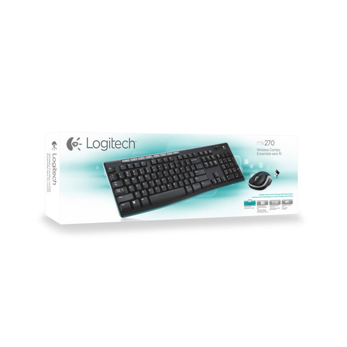 Logitech MK270 Wireless Combo Teclado y Ratón, Distribución Italiana, Negro Logitech MK270 Wireless Combo Teclado y Ratón, Distribución Italiana, Negro