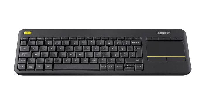 Logitech K400 Plus Teclado Inalámbrico RF para TV con Touchpad Integrado, Distribución UK English (QWERTY), Negro - 920-007143