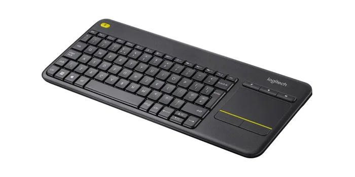 Logitech K400 Plus Teclado Inalámbrico RF para TV con Touchpad Integrado, Distribución UK English (QWERTY), Negro - 920-007143
