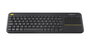 Logitech K400 Plus Teclado Inalámbrico con Touchpad para TV, Negro (Qwerty), Alcance 10m