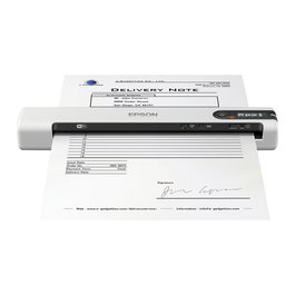 Epson WorkForce DS-80W Escáner Portátil Inalámbrico para Documentos A4, Blanco, 600 DPI, Alimentador de 1 Hoja, USB, WiFi