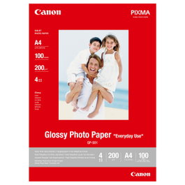 Canon GP-501 Papel Fotográfico Satinado para Impresoras de Tinta, Formato A4, 210 g/m², Pack de 100 Hojas