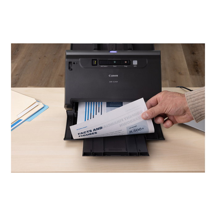 Canon imageFORMULA DR-C240 Escáner de Documentos A4 con Alimentador, 45 ppm, Escaneo Duplex, USB 2.0, Negro Canon imageFORMULA DR-C240 Escáner de Documentos A4 con Alimentador, 45 ppm, Escaneo Duplex, USB 2.0, Negro