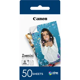 Canon 3215C002 ZINK Fotopapier Blanco 50x75 mm (50 hojas) - Papel fotográfico ZP-2030 para impresoras ZINK