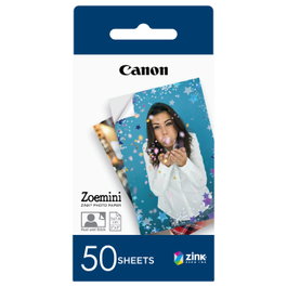 Canon Papel Fotográfico ZP-2030 ZINK Adhesivo para Impresora Zoemini, 5 x 7,6 cm, 50 Hojas