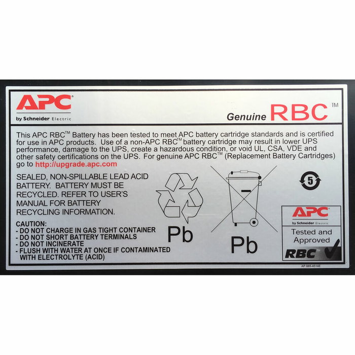 APC RBC6 Batería de Repuesto VRLA para Smart-UPS y Back-UPS Pro