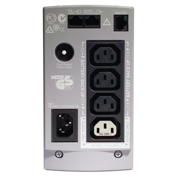 APC Back-UPS BK650EI SAI Torre 650VA 400W Sine Wave Salidas 4xC13, 9Ah Batería, Regulador de Voltaje