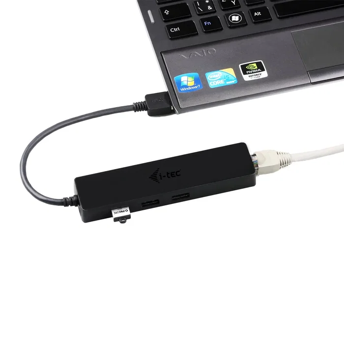 I-tec Advance U3GL3SLIM - Hub USB 3.0 Slim de 3 Puertos con Adaptador Gigabit Ethernet para Portátil, Ultrabook, Tablet, PC - Compatible con Windows, Mac, Linux - Negro