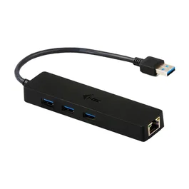 I-tec Advance U3GL3SLIM - Hub USB 3.0 Slim de 3 Puertos con Adaptador Gigabit Ethernet para Portátil, Ultrabook, Tablet, PC - Compatible con Windows, Mac, Linux - Negro